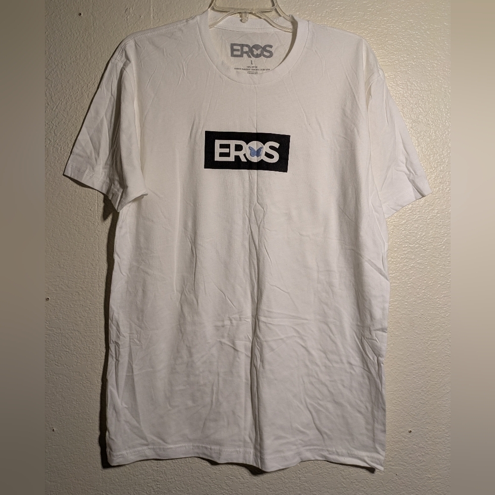 EROS White Men's T-Shirt size Large Pre-owned
